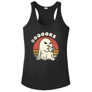 Funny Halloween Teacher Booooks Ghost Reading Book Ladies PosiCharge Competitor Racerback Tank