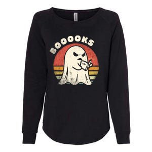 Funny Halloween Teacher Booooks Ghost Reading Book Womens California Wash Sweatshirt