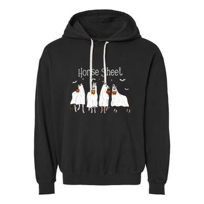 Funny Horse This is Boo Sheet Ghost Boo Halloween Outfit Garment-Dyed Fleece Hoodie