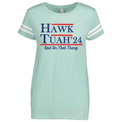 Funny Hawk Tuah 24 Enza Ladies Jersey Football T-Shirt