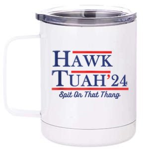 Funny Hawk Tuah 24 12 oz Stainless Steel Tumbler Cup