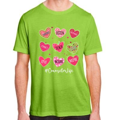 Funny Hearts Teach Love Inspire Counselor Life Valentines Gift Adult ChromaSoft Performance T-Shirt