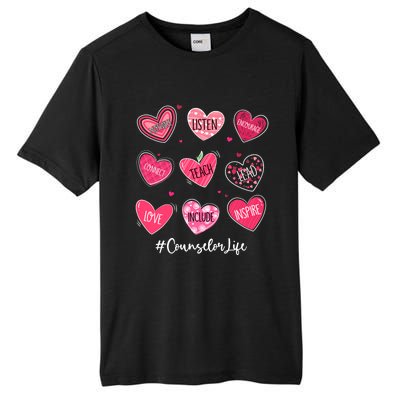 Funny Hearts Teach Love Inspire Counselor Life Valentines Gift Tall Fusion ChromaSoft Performance T-Shirt