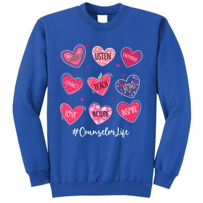 Funny Hearts Teach Love Inspire Counselor Life Valentines Gift Sweatshirt