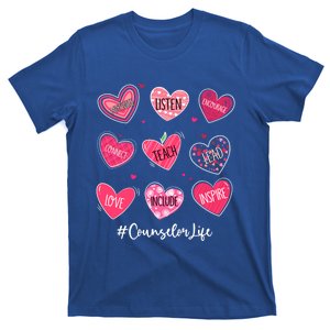 Funny Hearts Teach Love Inspire Counselor Life Valentines Gift T-Shirt