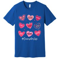 Funny Hearts Teach Love Inspire Counselor Life Valentines Gift Premium T-Shirt