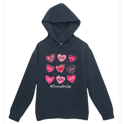 Funny Hearts Teach Love Inspire Counselor Life Valentines Gift Urban Pullover Hoodie