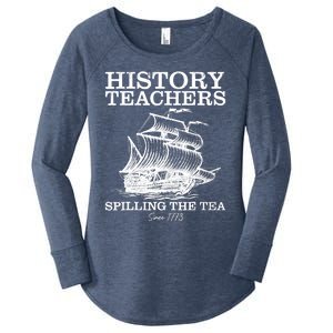 Funny History Teacher Saying Spilling Tea Since 1773 Teacher Women's Perfect Tri Tunic Long Sleeve Shirt