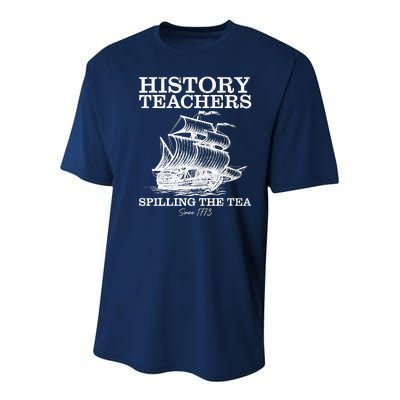 Funny History Teacher Saying Spilling Tea Since 1773 Teacher Youth Performance Sprint T-Shirt