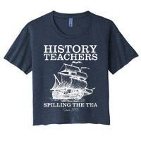 Funny History Teacher Saying Spilling Tea Since 1773 Teacher Women's Crop Top Tee