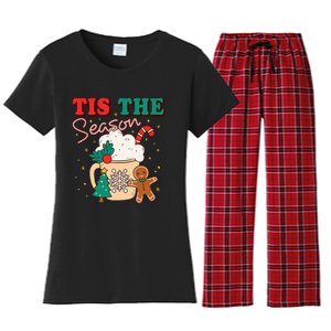 Festive Holiday Treats Christmas Tree Cake Gingerbread Santa Cookies Women's Flannel Pajama Set