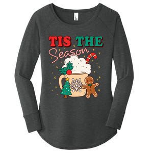 Festive Holiday Treats Christmas Tree Cake Gingerbread Santa Cookies Women's Perfect Tri Tunic Long Sleeve Shirt