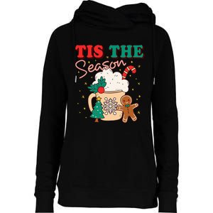 Festive Holiday Treats Christmas Tree Cake Gingerbread Santa Cookies Womens Funnel Neck Pullover Hood