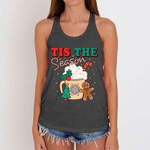 Festive Holiday Treats Christmas Tree Cake Gingerbread Santa Cookies Women's Knotted Racerback Tank