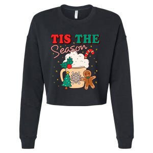 Festive Holiday Treats Christmas Tree Cake Gingerbread Santa Cookies Cropped Pullover Crew