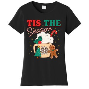 Festive Holiday Treats Christmas Tree Cake Gingerbread Santa Cookies Women's T-Shirt