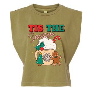 Festive Holiday Treats Christmas Tree Cake Gingerbread Santa Cookies Garment-Dyed Women's Muscle Tee