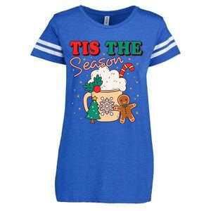 Festive Holiday Treats Christmas Tree Cake Gingerbread Santa Cookies Enza Ladies Jersey Football T-Shirt