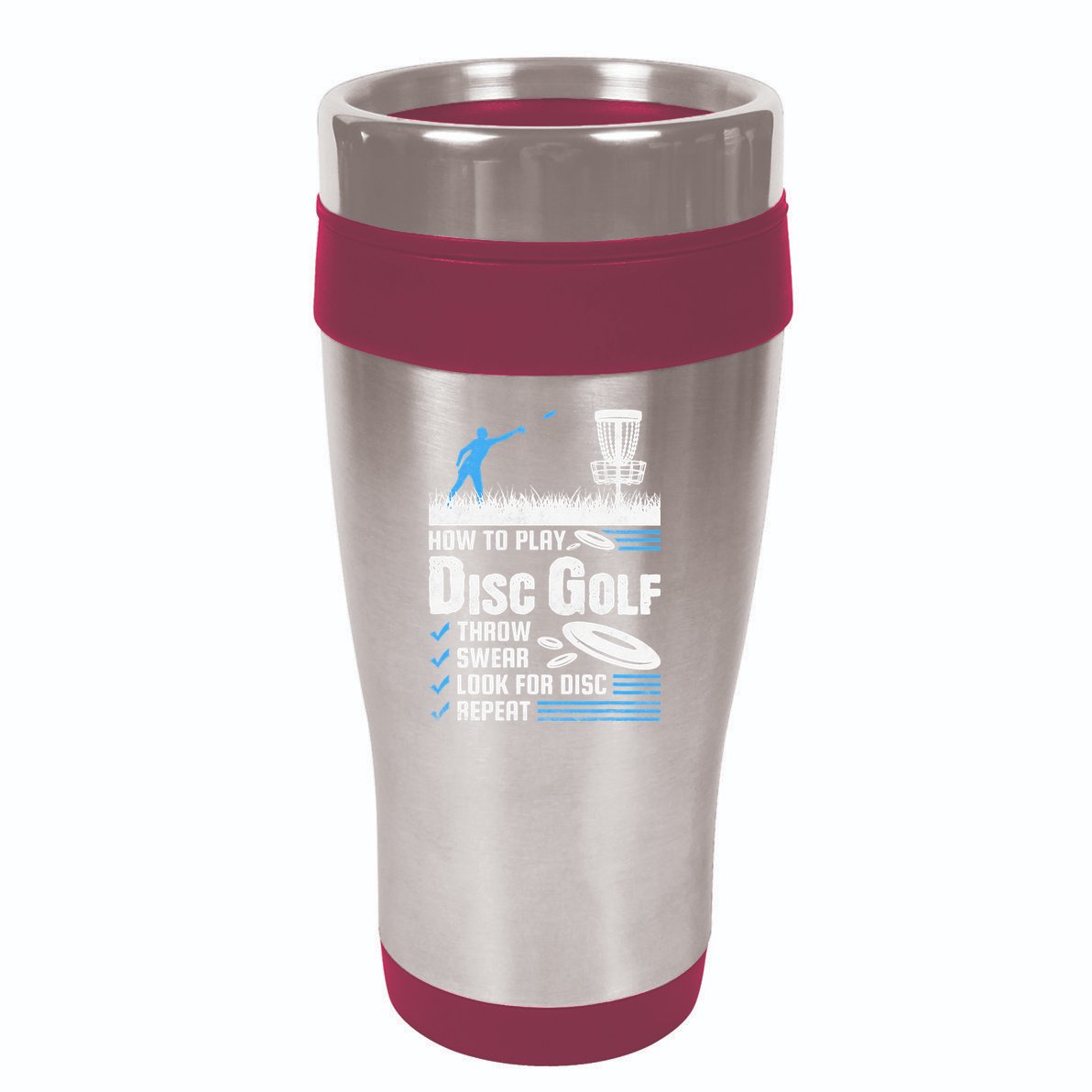 Funny How To Play Disc Golf 16oz Travel Tumbler