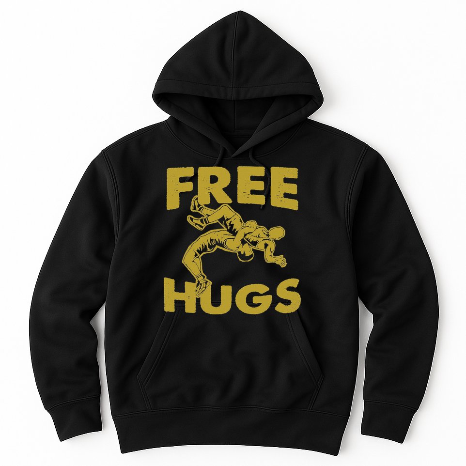 Free Hugs T Wrestling Gift For Coach Wrestler Hoodie
