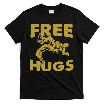 Free Hugs T Wrestling Gift For Coach Wrestler T-Shirt