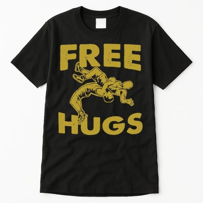 Free Hugs T Wrestling Gift For Coach Wrestler Tall T-Shirt