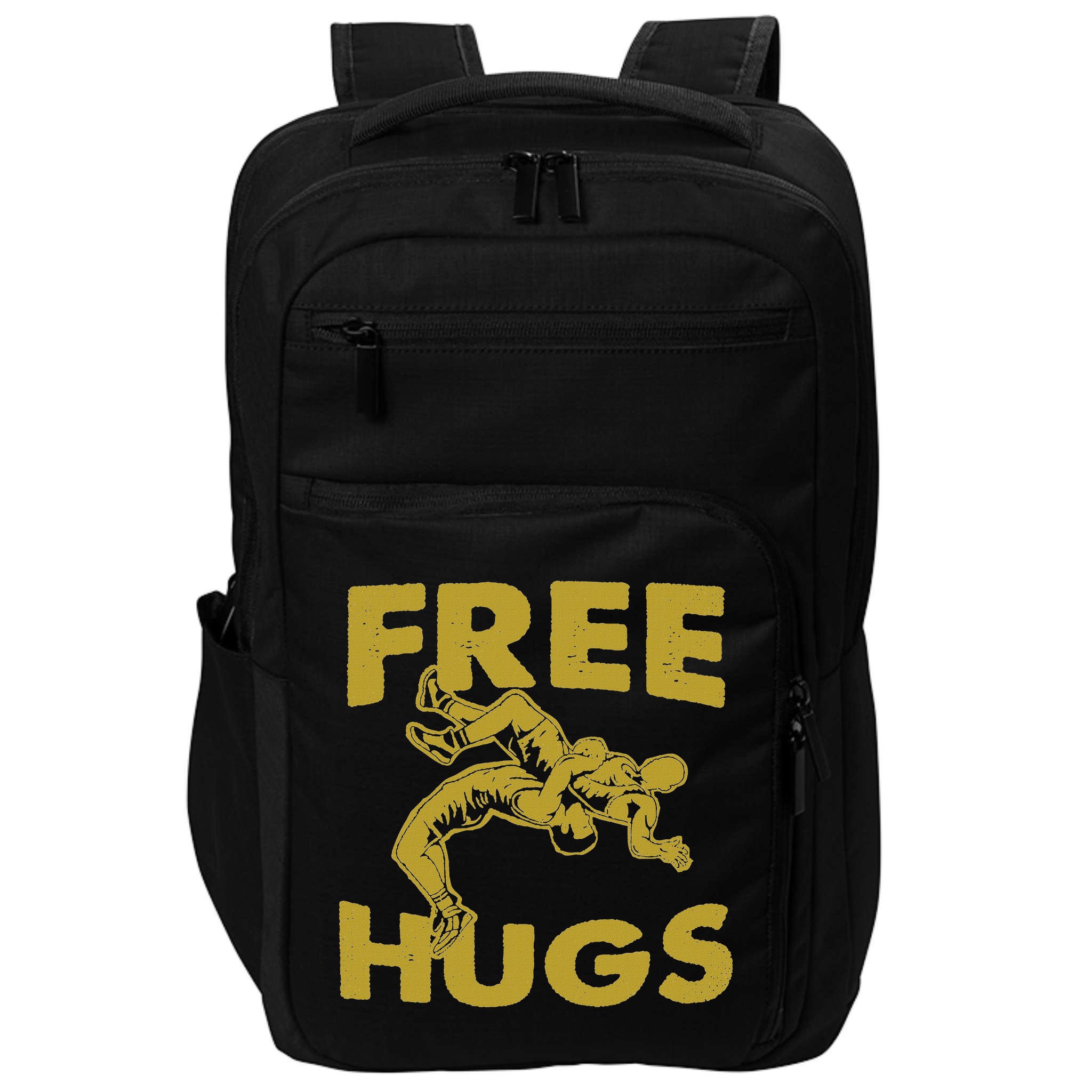 Free Hugs T Wrestling Gift For Coach Wrestler Impact Tech Backpack