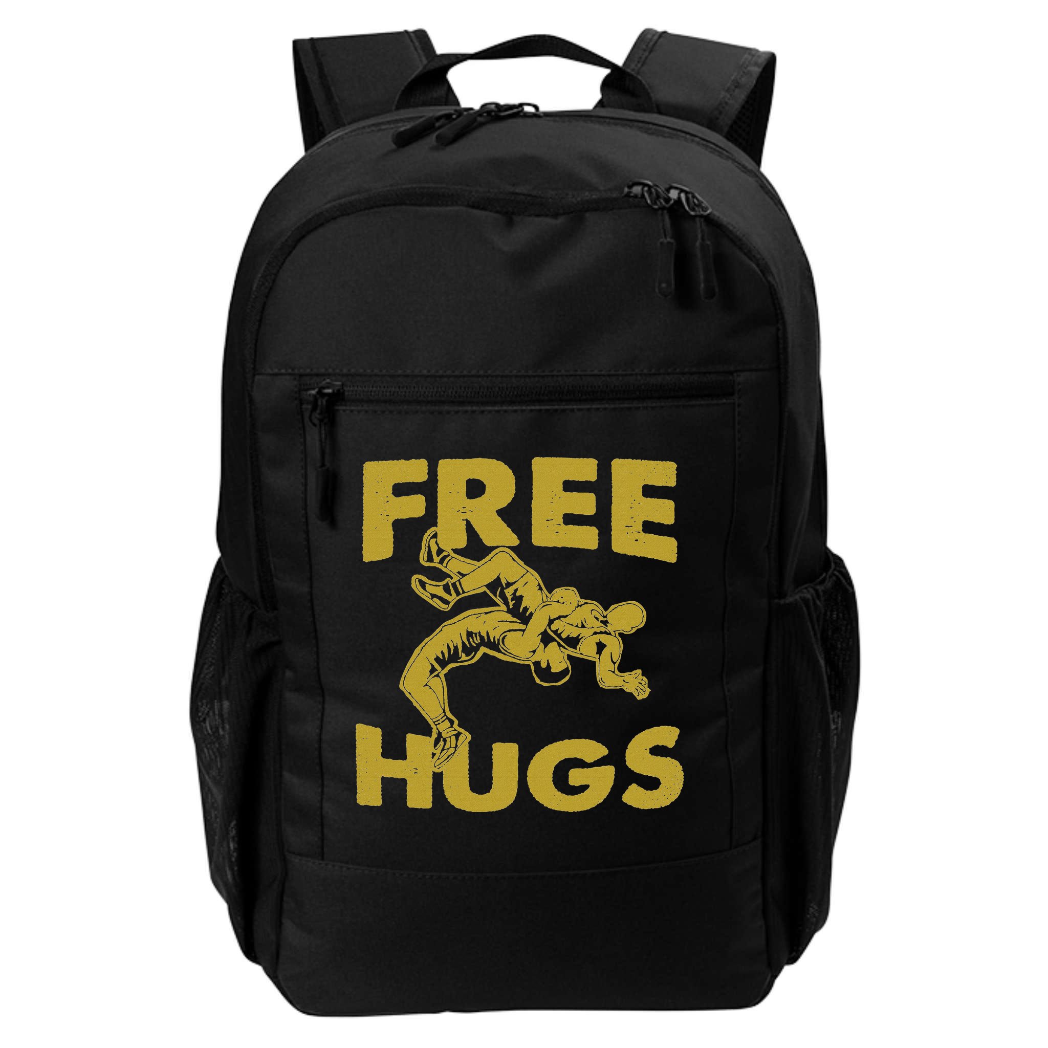 Free Hugs T Wrestling Gift For Coach Wrestler Backpack