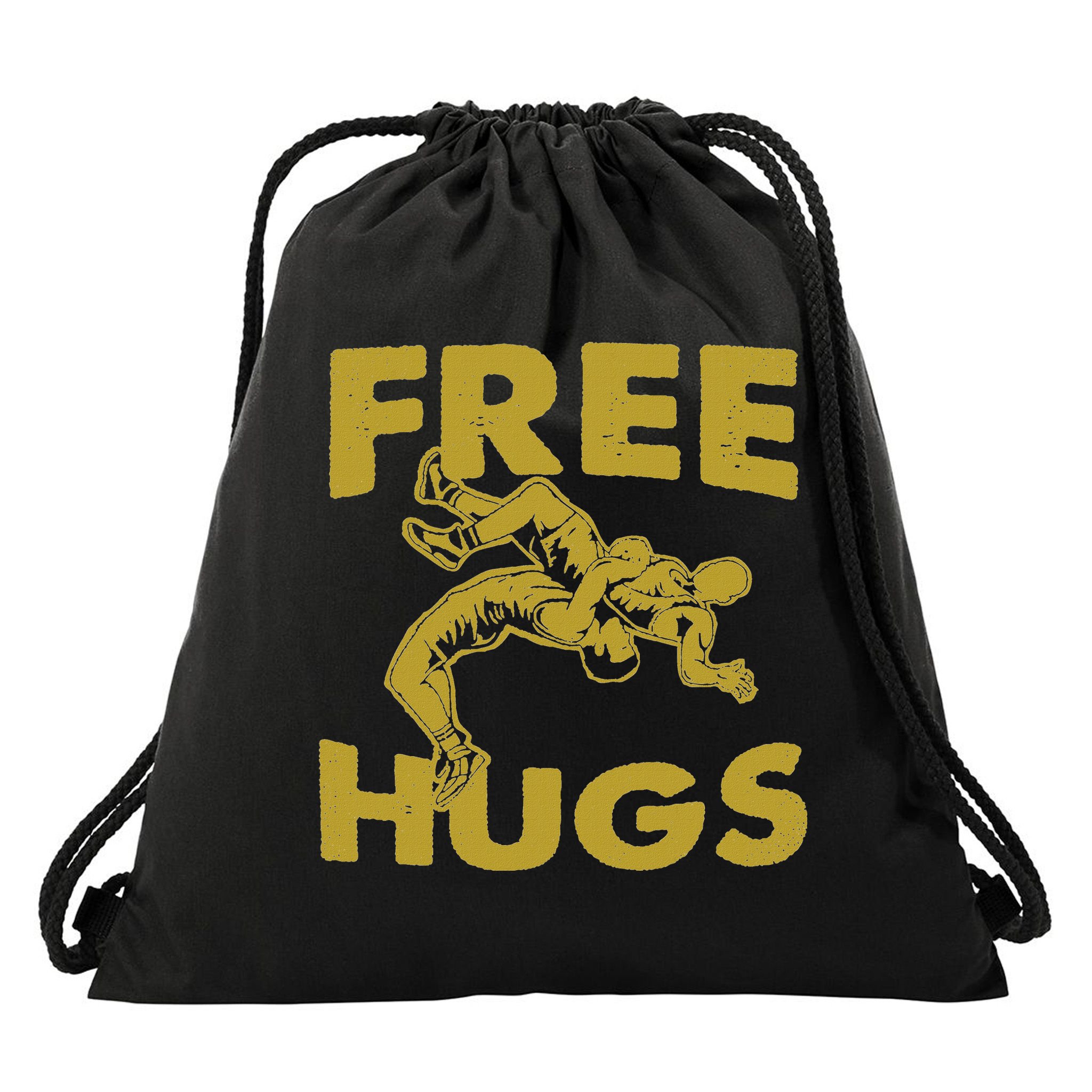 Free Hugs T Wrestling Gift For Coach Wrestler Drawstring Bag