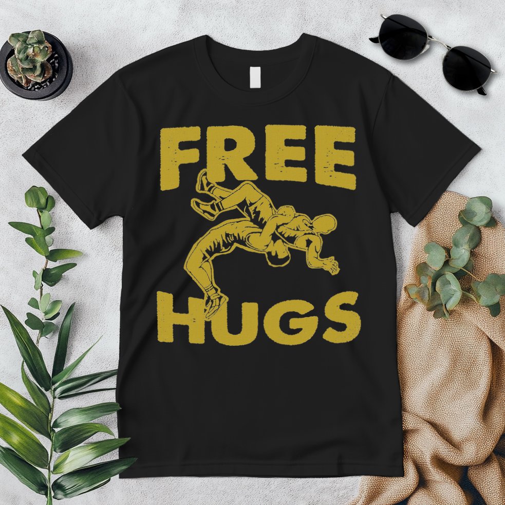 Free Hugs T Wrestling Gift For Coach Wrestler Premium T-Shirt