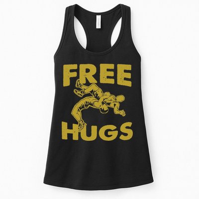 Free Hugs T Wrestling Gift For Coach Wrestler Womens Tank Top