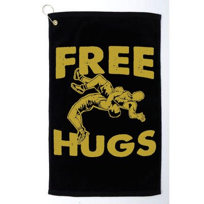 Free Hugs T Wrestling Gift For Coach Wrestler Golf Towel