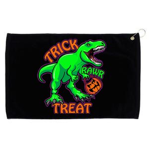 Funny Halloween Trick Rawr Treat TRex Dinosaur With Pumpkin Gift Grommeted Golf Towel