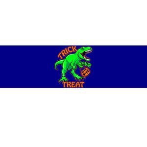 Funny Halloween Trick Rawr Treat TRex Dinosaur With Pumpkin Gift Bumper Sticker