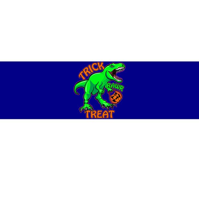 Funny Halloween Trick Rawr Treat TRex Dinosaur With Pumpkin Gift Bumper Sticker