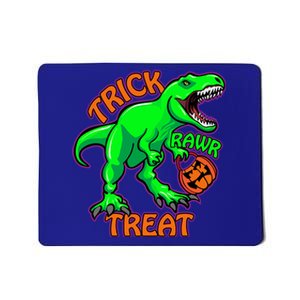 Funny Halloween Trick Rawr Treat TRex Dinosaur With Pumpkin Gift Mousepad