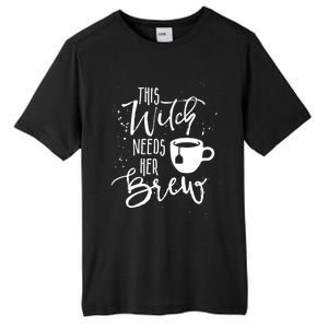 Funny Halloween Tea Gift Witch Needs Her Brew Cup Funny Gift Tall Fusion ChromaSoft Performance T-Shirt