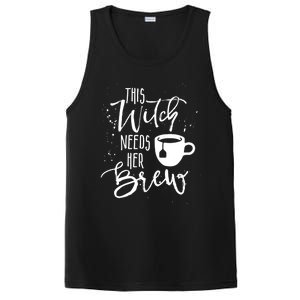 Funny Halloween Tea Gift Witch Needs Her Brew Cup Funny Gift PosiCharge Competitor Tank