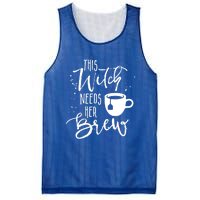 Funny Halloween Tea Gift Witch Needs Her Brew Cup Funny Gift Mesh Reversible Basketball Jersey Tank