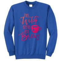 Funny Halloween Tea Gift Witch Needs Her Brew Cup Funny Gift Sweatshirt