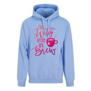 Funny Halloween Tea Gift Witch Needs Her Brew Cup Funny Gift Unisex Surf Hoodie