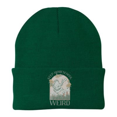 Funny Homeschool Teaching Keep Homeschool Weird Frog Mushroom Knit Cap Winter Beanie