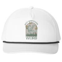 Funny Homeschool Teaching Keep Homeschool Weird Frog Mushroom Snapback Five-Panel Rope Hat