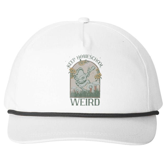 Funny Homeschool Teaching Keep Homeschool Weird Frog Mushroom Snapback Five-Panel Rope Hat