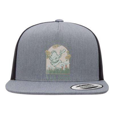 Funny Homeschool Teaching Keep Homeschool Weird Frog Mushroom Flat Bill Trucker Hat