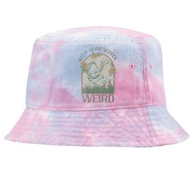 Funny Homeschool Teaching Keep Homeschool Weird Frog Mushroom Tie-Dyed Bucket Hat