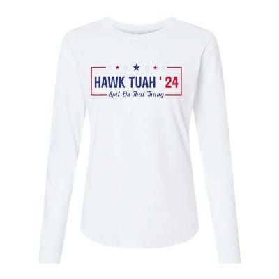 Funny Hawk Tuah 24 Spit On That Thang Womens Cotton Relaxed Long Sleeve T-Shirt