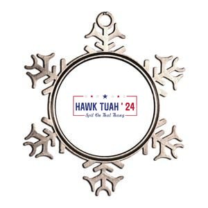 Funny Hawk Tuah 24 Spit On That Thang Metallic Star Ornament