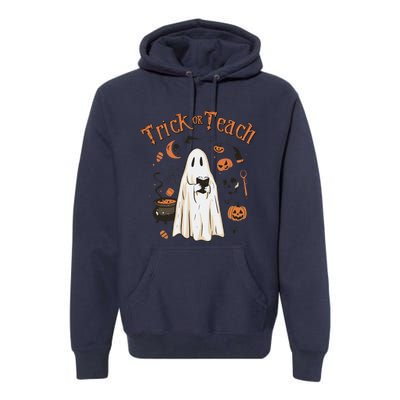 Funny Halloween Trick Or Teach Teachers Gifts Cute Ghost Premium Hoodie