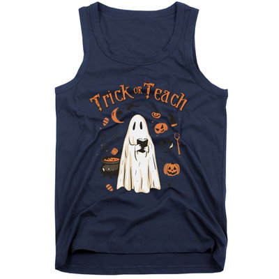 Funny Halloween Trick Or Teach Teachers Gifts Cute Ghost Tank Top